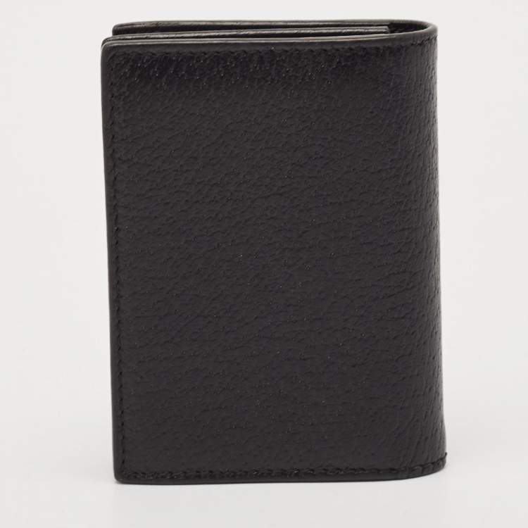 Pre Owned Gucci Black Leather GG Marmont Card Holder