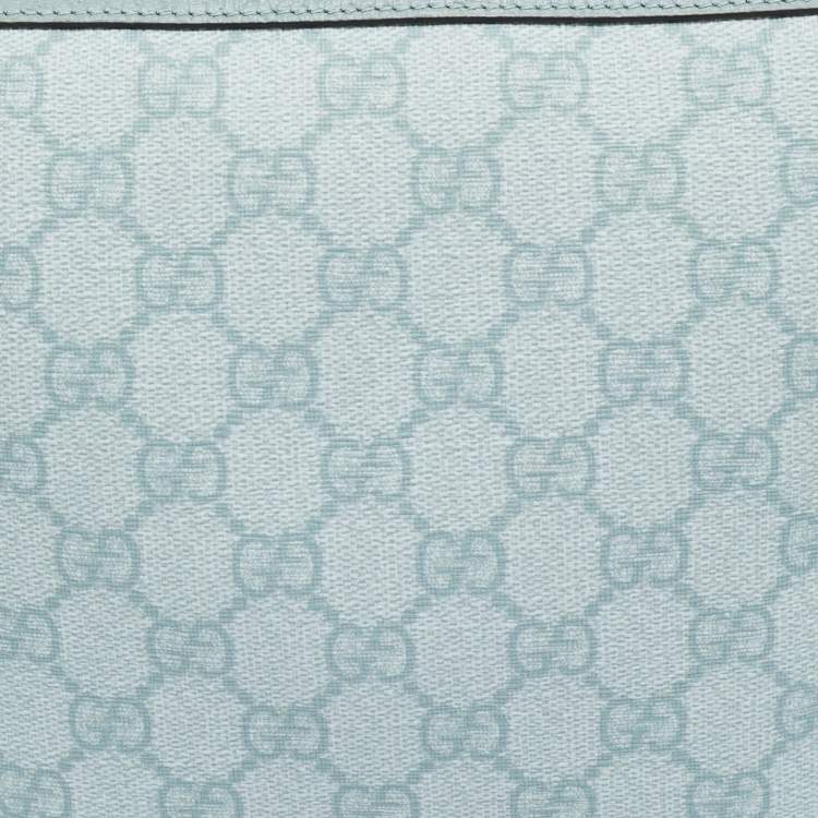 Pre Owned Gucci Blue GG Supreme Canvas and Leather Ophidia Shoulder Bag