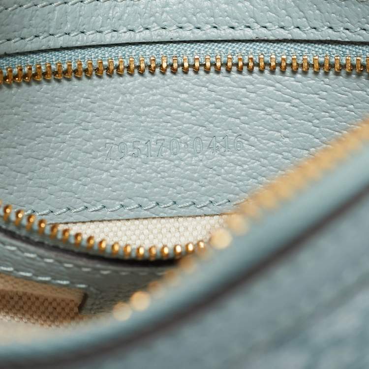 Pre Owned Gucci Blue GG Supreme Canvas and Leather Ophidia Shoulder Bag