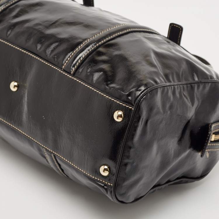 Pre Owned Gucci Black Coated Fabric and Leather Dialux Britt Boston Bag
