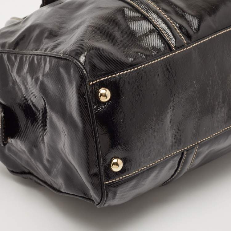 Pre Owned Gucci Black Coated Fabric and Leather Dialux Britt Boston Bag