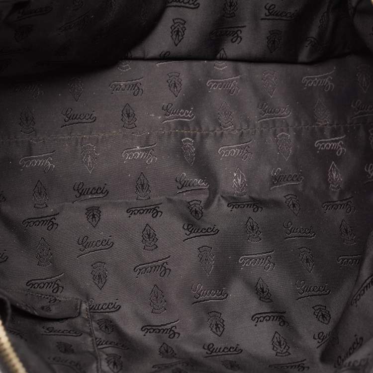 Pre Owned Gucci Black Coated Fabric and Leather Dialux Britt Boston Bag
