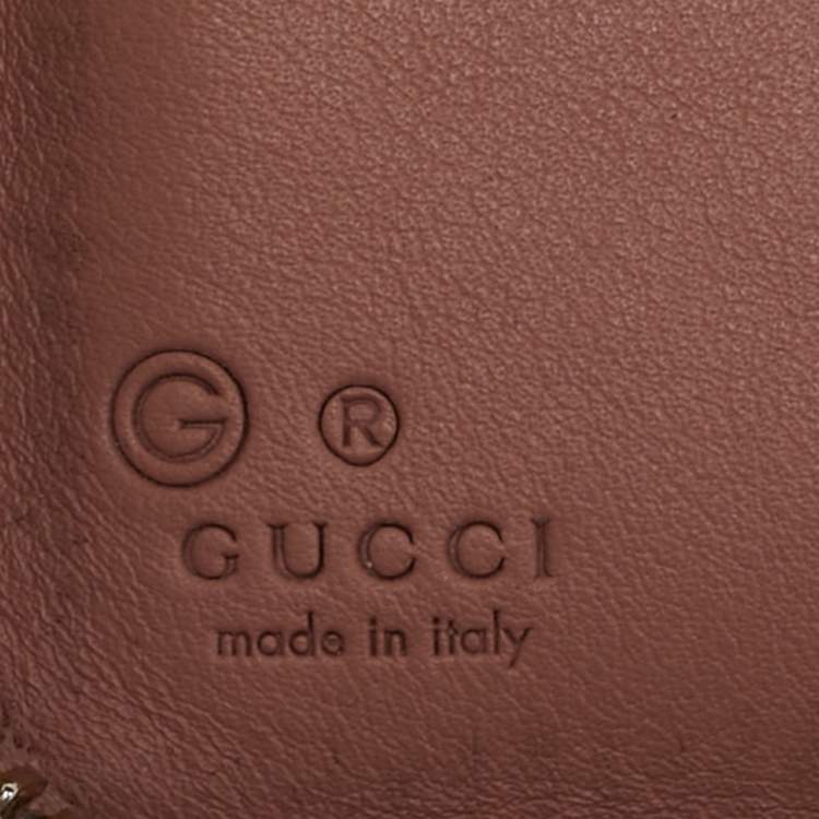 Pre Owned Gucci Dusty Pink Microguccissima Leather Zip Around Wallet