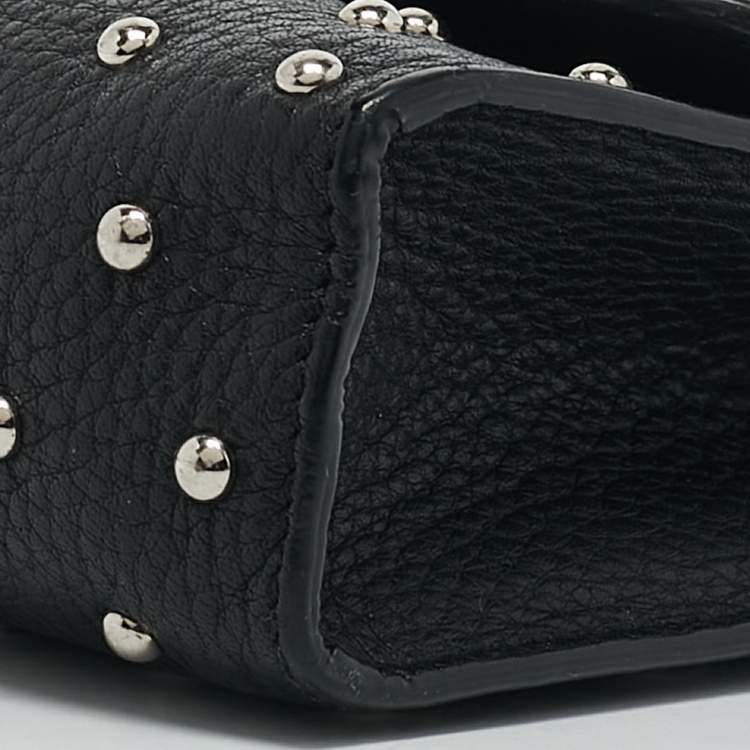 Pre Owned Gucci Black Leather Studded Miss Bamboo Shoulder Bag