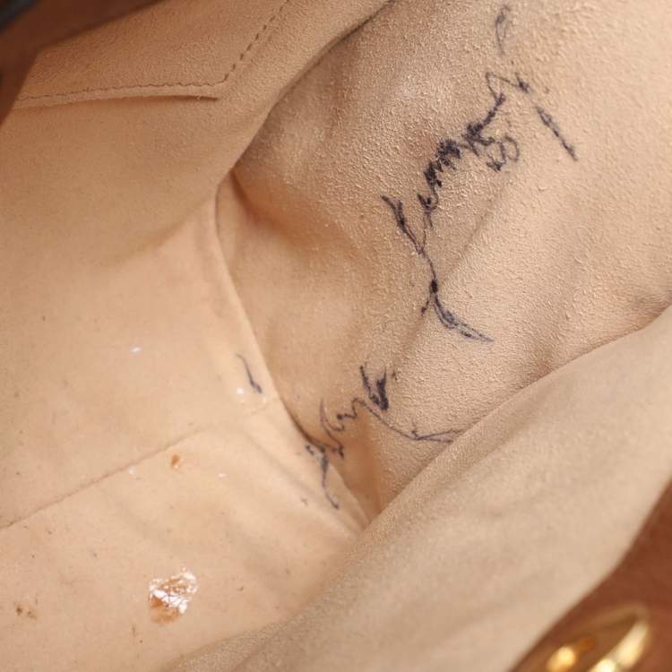 Pre Owned Gucci Brown Leather Small Bamboo Diana Tote