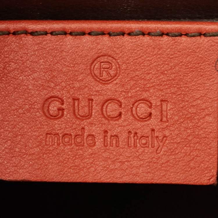 Pre Owned Gucci Orange Patent Leather Dollar Interlocking G Crossbody Bag