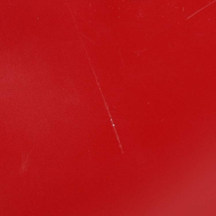Pre Owned Gucci Red Patent Leather Lady Lock Bamboo Top Handle Bag