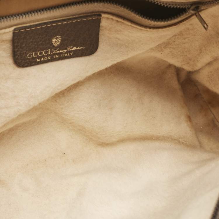 Pre Owned Gucci Beige/Brown GG Supreme Canvas and Leather Medium Ophidia Crossbody Bag