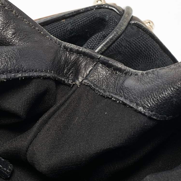 Pre Owned Gucci Black GG Canvas and Leather Medium Babouska Indy Hobo