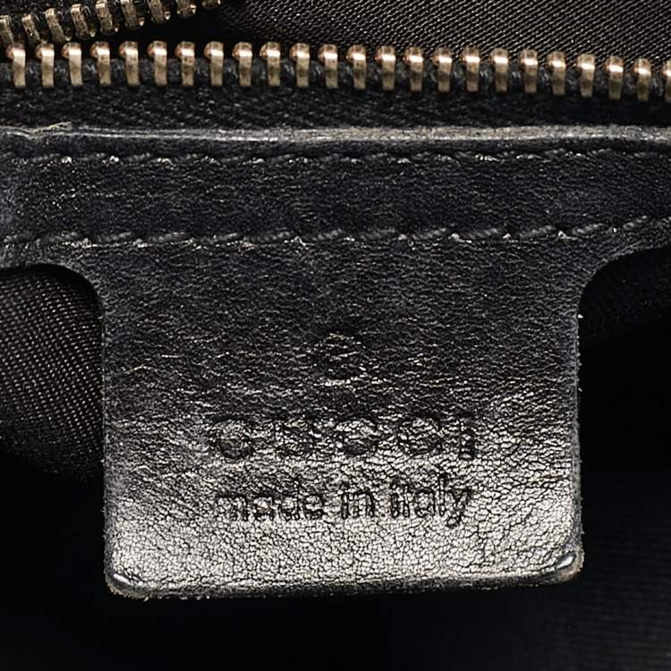 Pre Owned Gucci Black GG Canvas and Leather Medium Babouska Indy Hobo