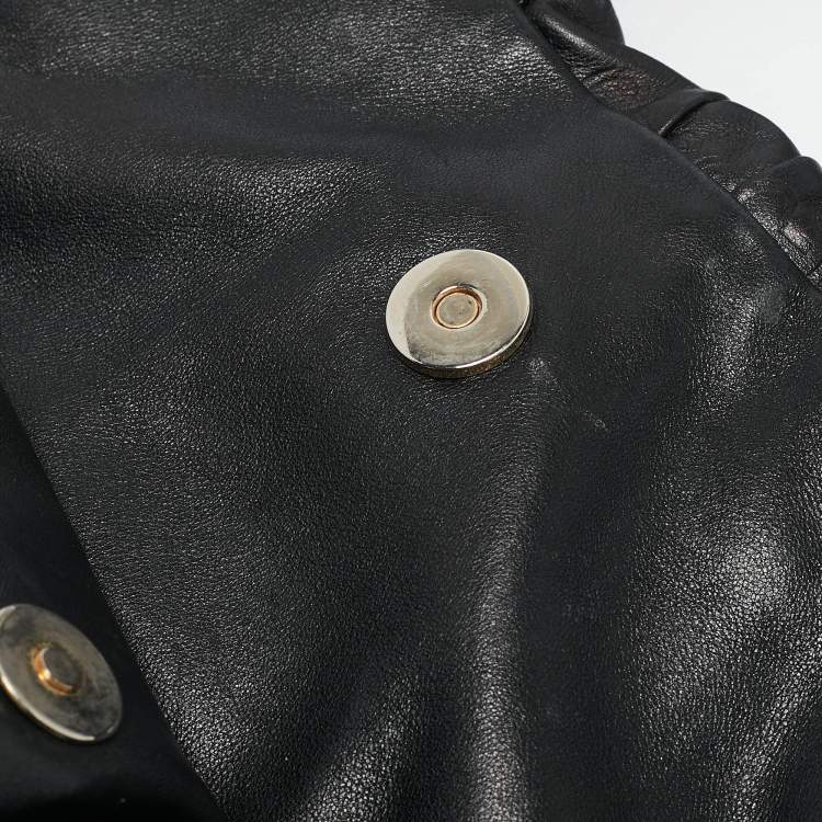 Pre Owned Gucci Black Guccissima Leather Large Hysteria Hobo