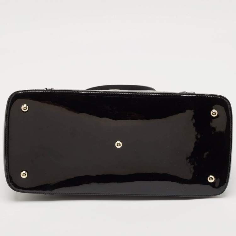 مملوكة مسبقًا Gucci Black Microguccissima Patent Leather Nice Dome Bag