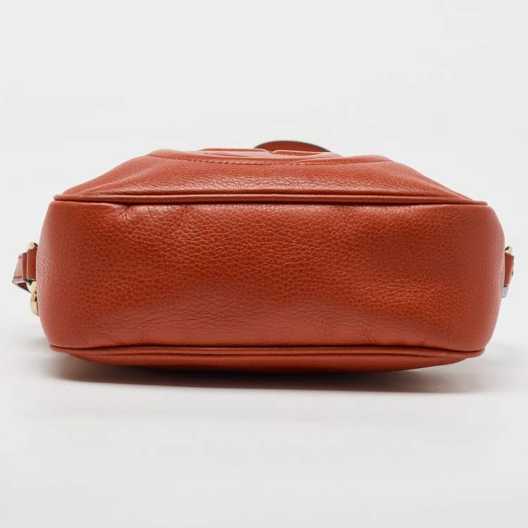 Pre Owned Gucci Orange Leather Small Soho Disco Crossbody Bag