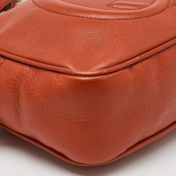 Pre Owned Gucci Orange Leather Small Soho Disco Crossbody Bag