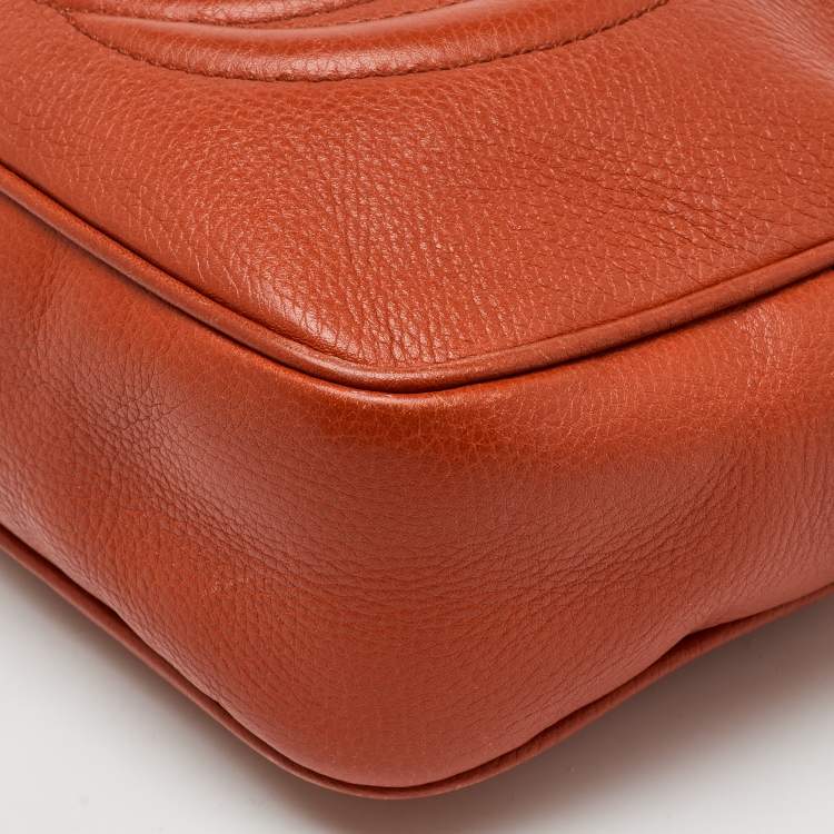 Pre Owned Gucci Orange Leather Small Soho Disco Crossbody Bag