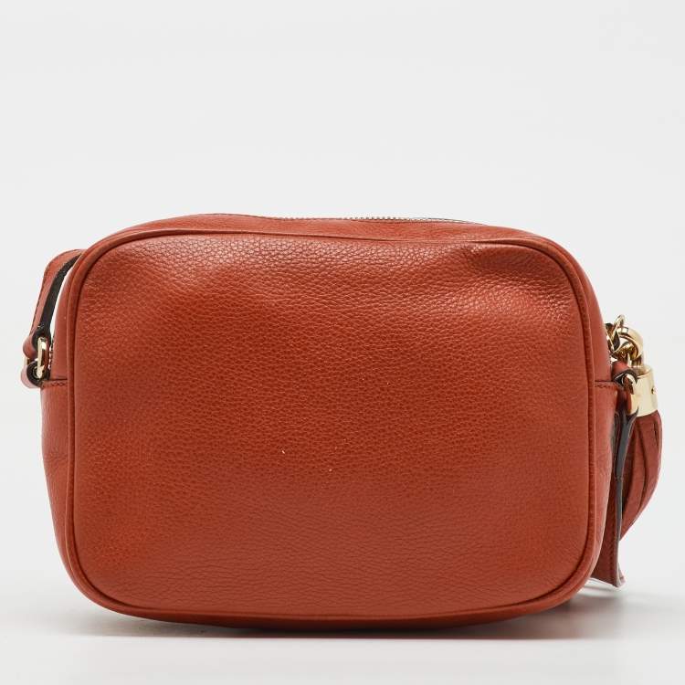 Pre Owned Gucci Orange Leather Small Soho Disco Crossbody Bag