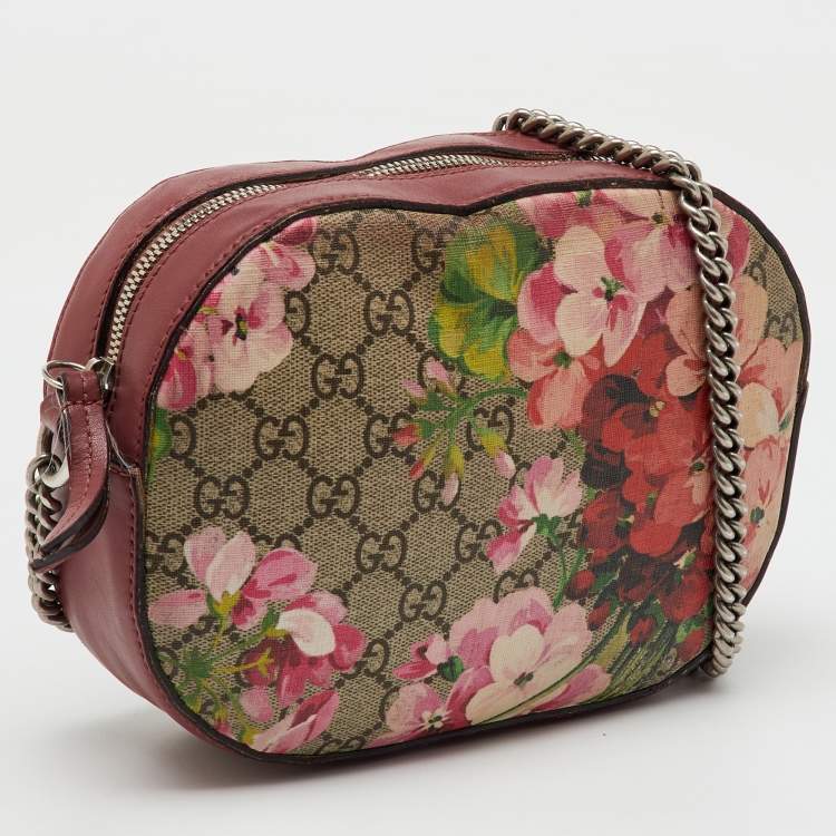 Pre Owned Gucci Multicolor GG Supreme Blooms Canvas and Leather Mini Chain Crossbody Bag