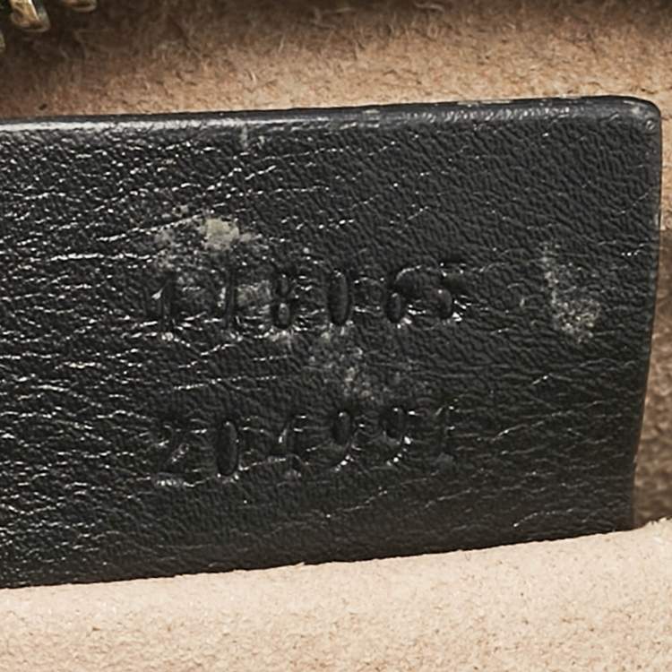 Pre Owned Gucci Black Matelassé Leather Mini GG Marmont Camera Bag