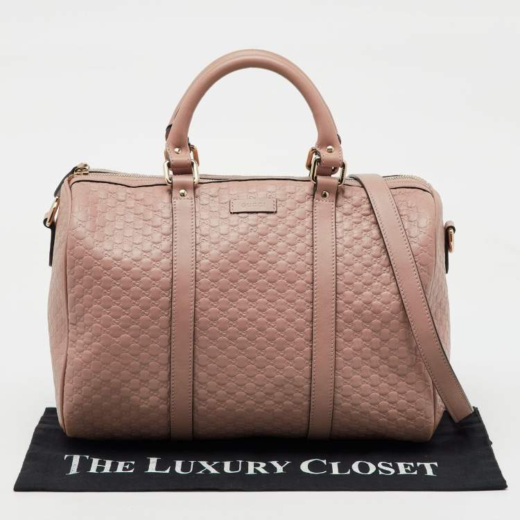 Pre Owned Gucci Blush Pink Microguccissima Leather Medium Joy Boston Bag