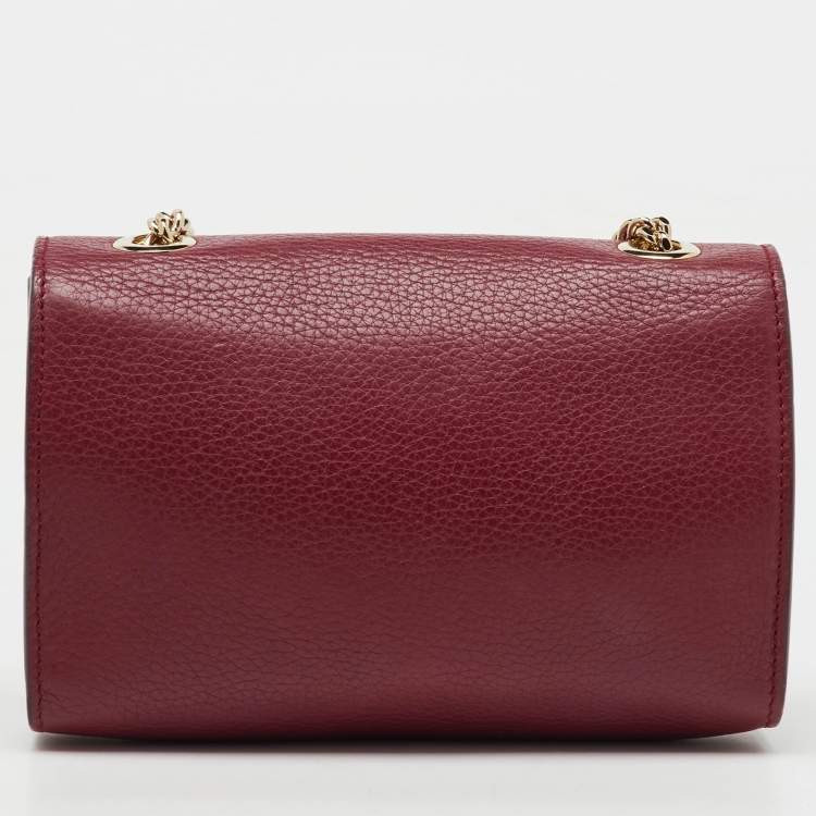 مملوكة مسبقًا Gucci Burgundy Leather Miss Bamboo Tassel Shoulder Bag