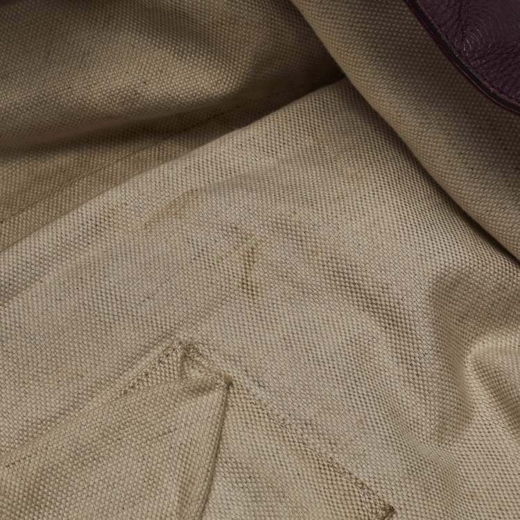 Pre Owned Gucci Burgundy Leather Large Soho Shopper Tote