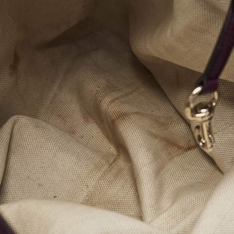 Pre Owned Gucci Burgundy Leather Large Soho Shopper Tote
