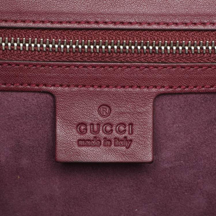 Pre Owned Gucci Burgundy Python Lady Lock Briefcase Clutch