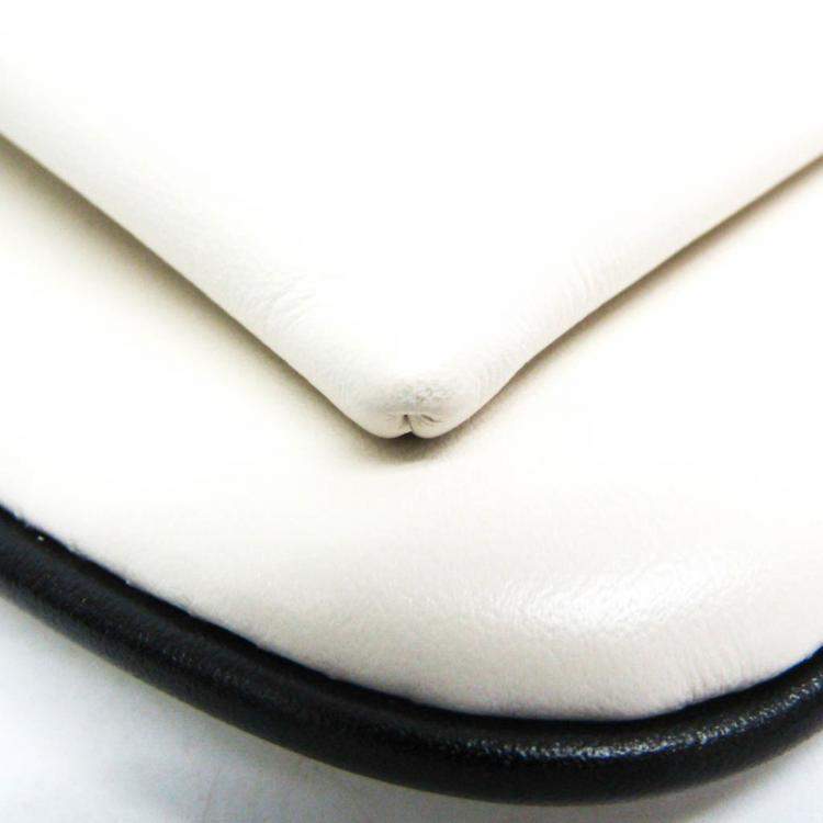Pre Owned Gucci Black White Leather GG Marmont Arli Shoulder Bag