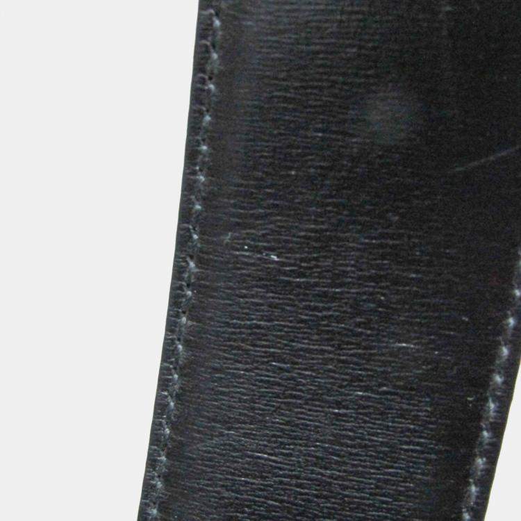 Pre Owned Gucci Black White Leather GG Marmont Arli Shoulder Bag
