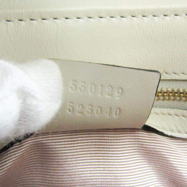 Pre Owned Gucci Black White Leather GG Marmont Arli Shoulder Bag