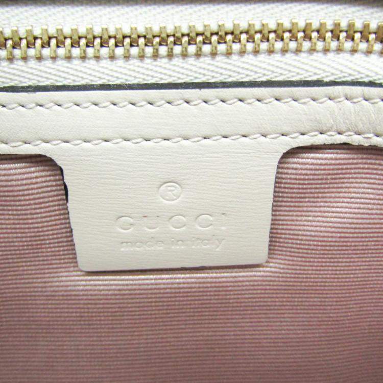 Pre Owned Gucci Black White Leather GG Marmont Arli Shoulder Bag