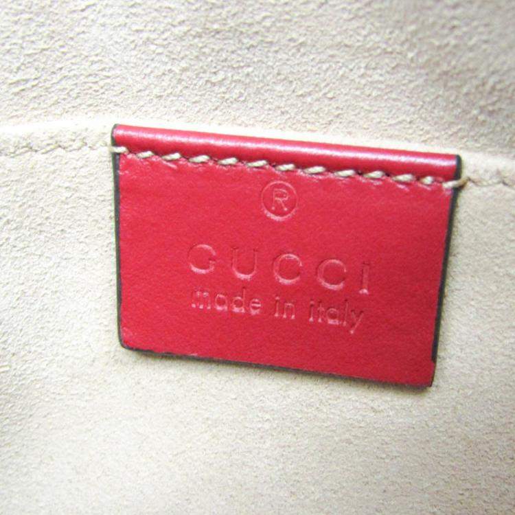 Pre Owned Gucci Red Leather GG Marmont Small Camera Shoulder Bag