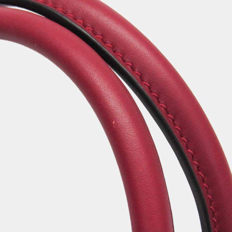 Pre Owned Gucci Red Leather Microguccissima Shoulder Bag