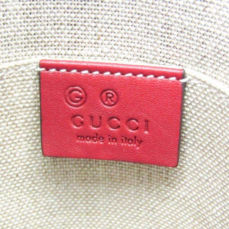 Pre Owned Gucci Red Leather Microguccissima Shoulder Bag