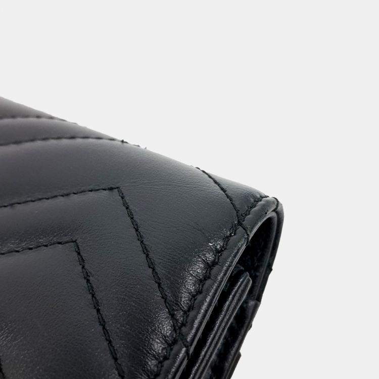 Pre Owned Gucci Black Leather Marmont Clutch