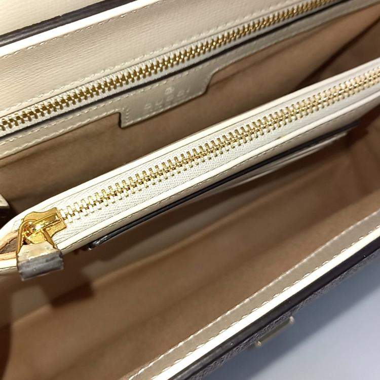 Pre Owned Gucci Beige Cream Canvas and Leather Horsebit 1955 Tote and Shoulder Bag