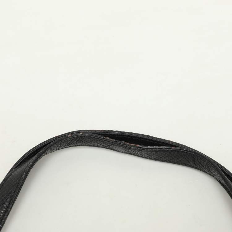 Pre Owned Gucci Black Karung Leather Shoulder Bag
