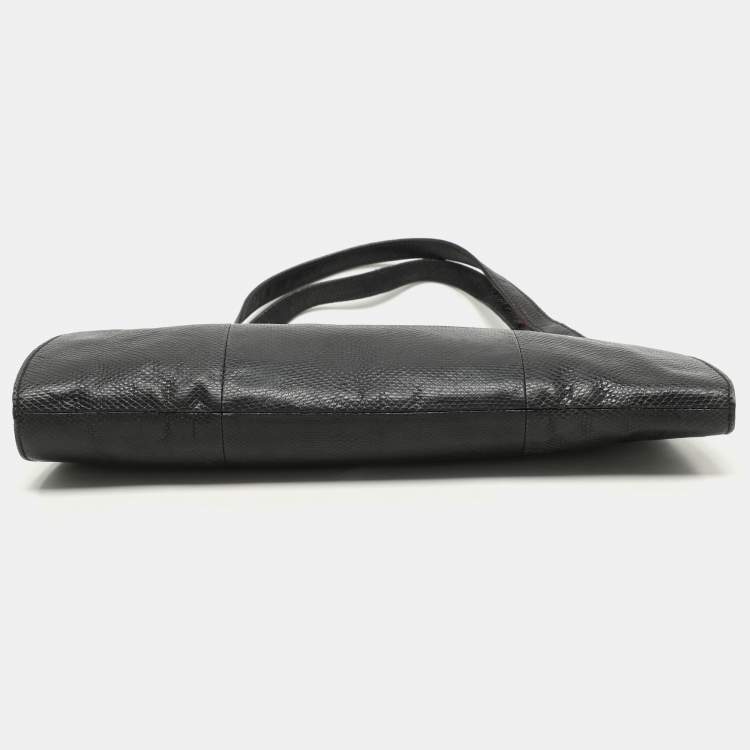 Pre Owned Gucci Black Karung Leather Shoulder Bag