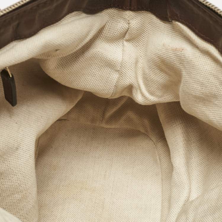 Pre Owned Gucci Brown Diamante Leather Medium Sukey Tote
