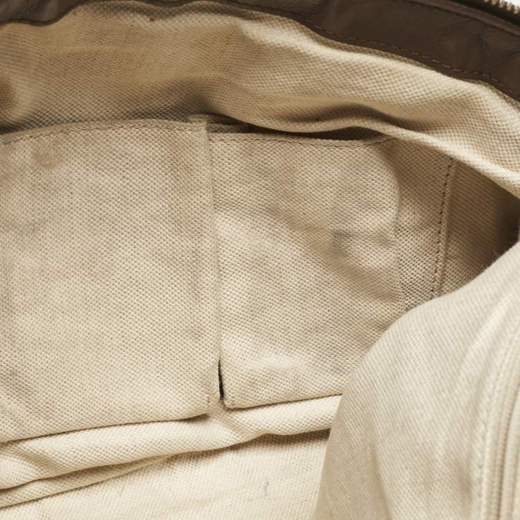 Pre Owned Gucci Brown Diamante Leather Medium Sukey Tote