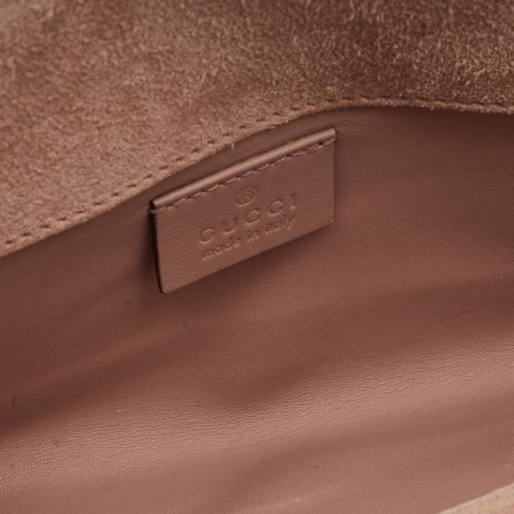 Pre Owned Gucci Beige Microguccissima Patent Leather Broadway Clutch