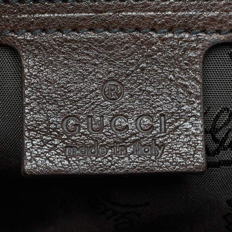 Pre Owned Gucci Dark Brown Suede and Leather Babouska Indy Boston Bag