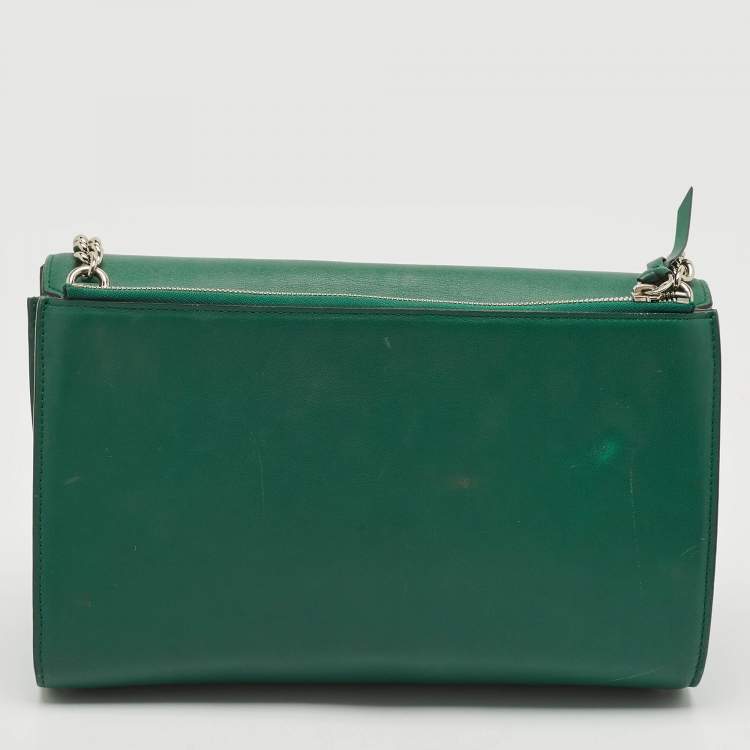 Pre Owned Gucci Green Leather Medium Interlocking G Shoulder Bag