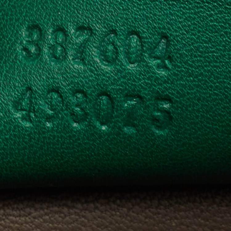 Pre Owned Gucci Green Leather Medium Interlocking G Shoulder Bag