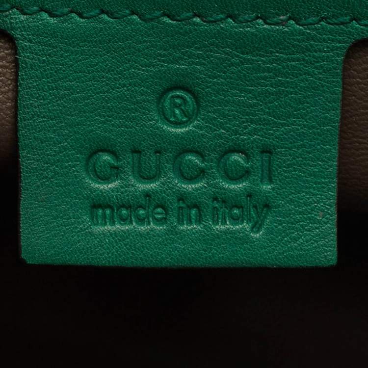 Pre Owned Gucci Green Leather Medium Interlocking G Shoulder Bag