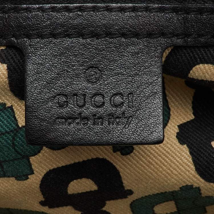 Pre Owned Gucci Black Guccissima Leather Pelham Shoulder Bag