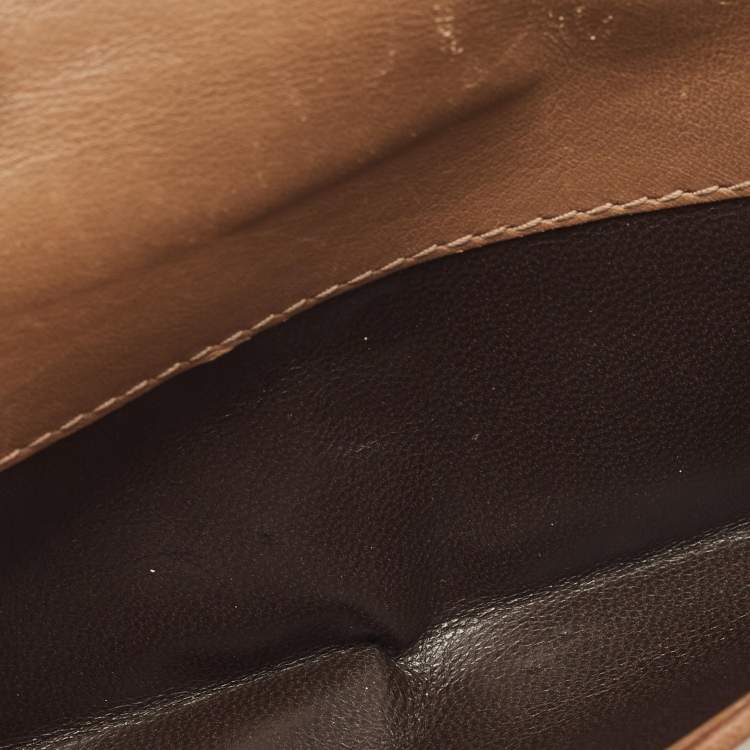 Pre Owned Gucci Beige GG Canvas Double G Continental Wallet