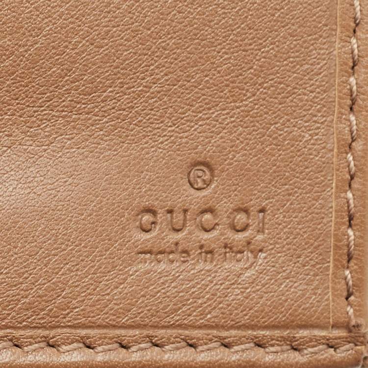 Pre Owned Gucci Beige GG Canvas Double G Continental Wallet