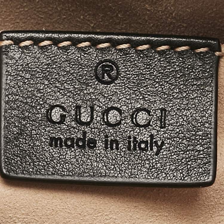 Pre Owned Gucci Black Matelassé Leather Mini GG Marmont Belt Bag