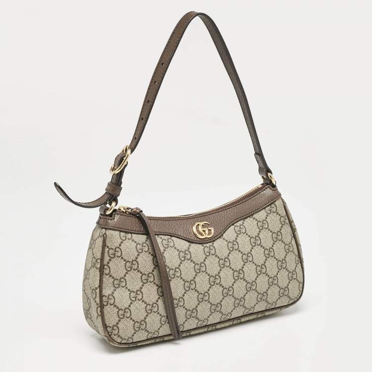 Pre Owned Gucci Beige/Brown GG Supreme Canvas Small Ophidia Bag